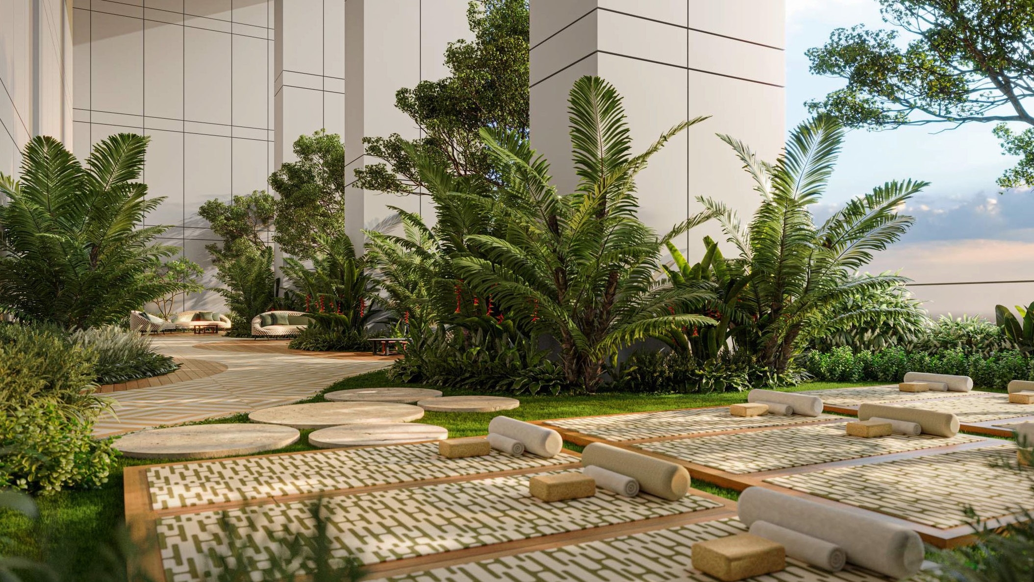 Sofitel Residences Dubai zen garden and yoga deck